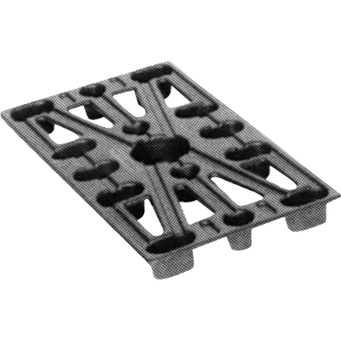 Plastic Pallets, 4-Way Entry, 24" L x 12" W x 1-1/2" H