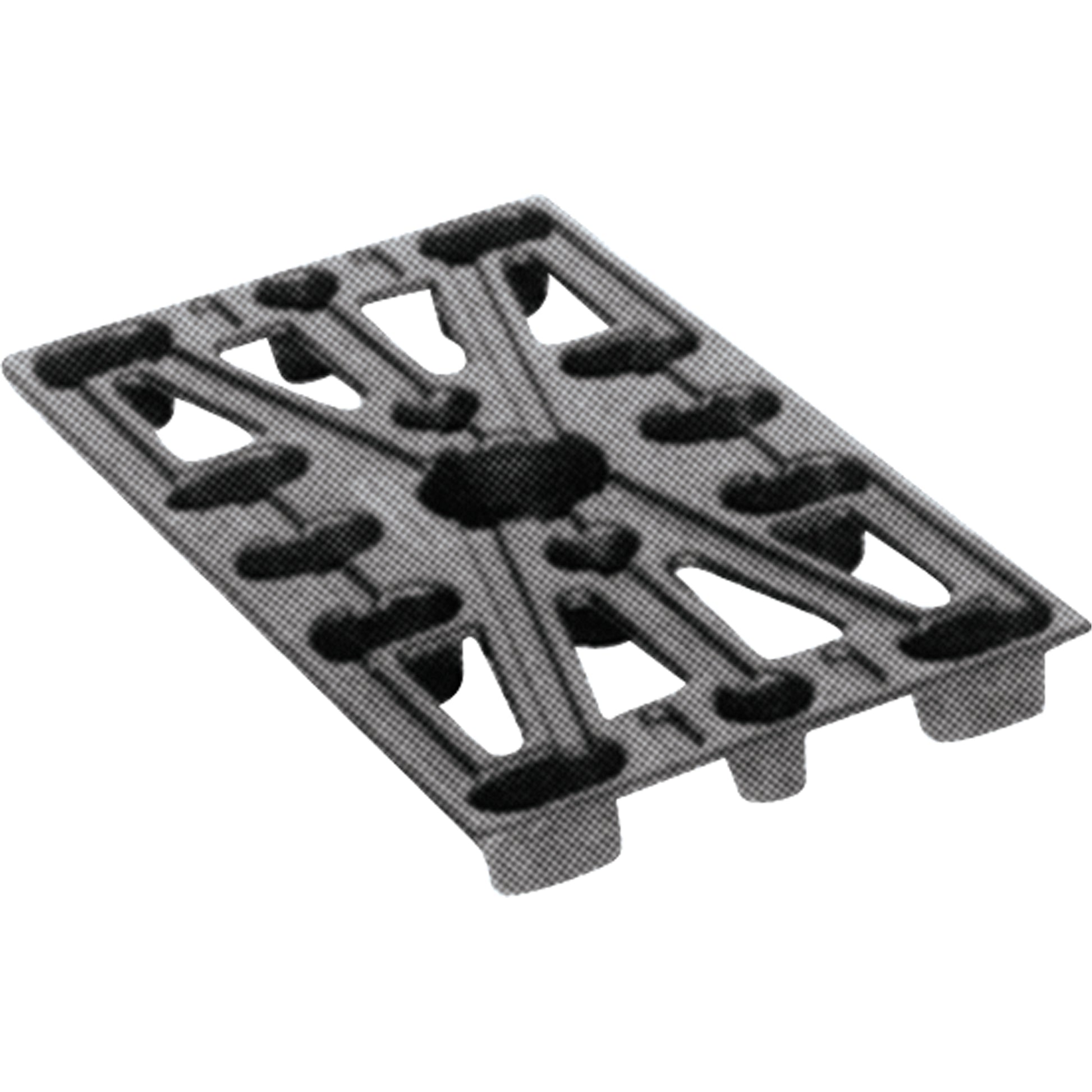 Plastic Pallets, 4-Way Entry, 24" L x 12" W x 1-1/2" H