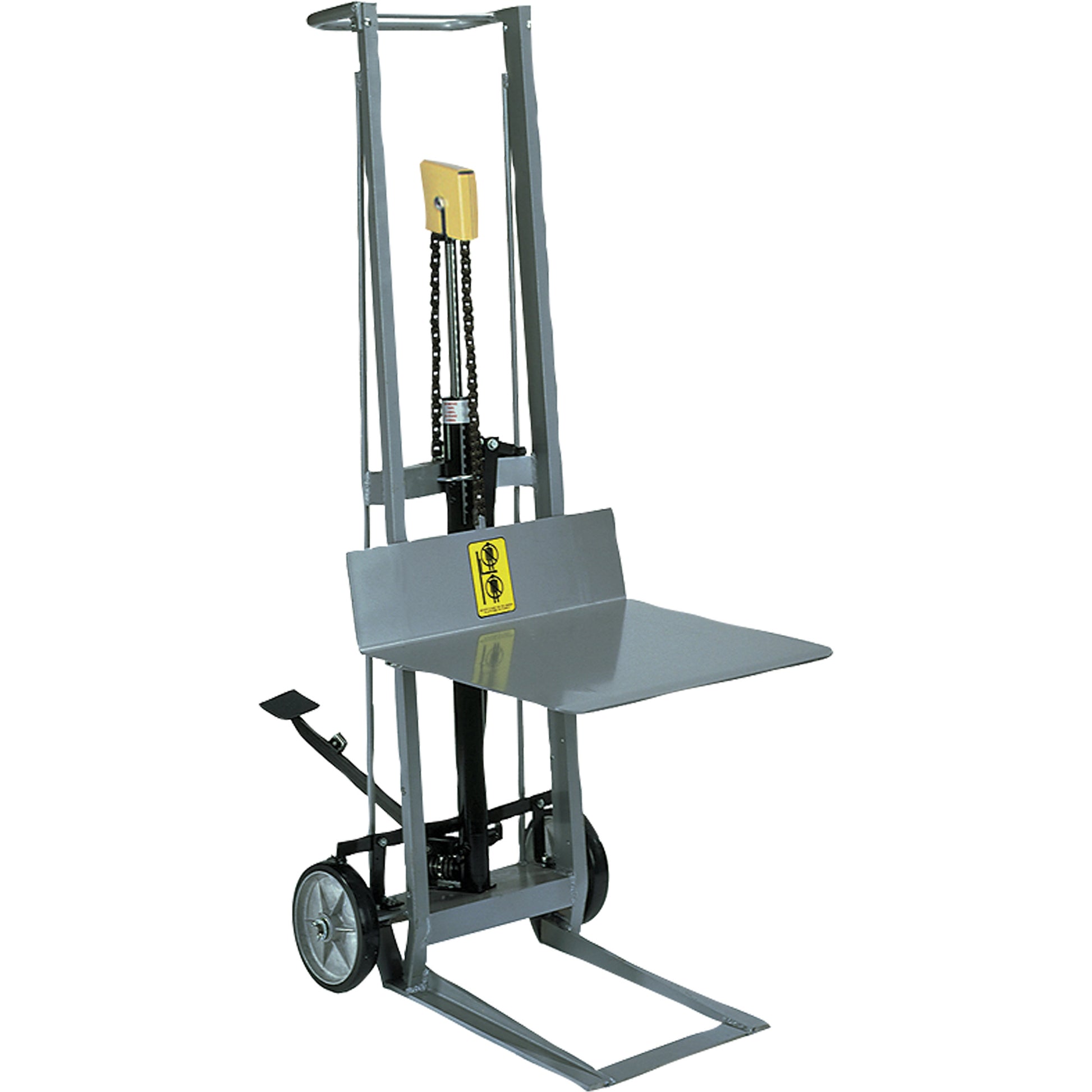 Hydraulic Platform Lift Stacker, Foot Pump Operated, 400 lbs. Capacity, 54" Max Lift