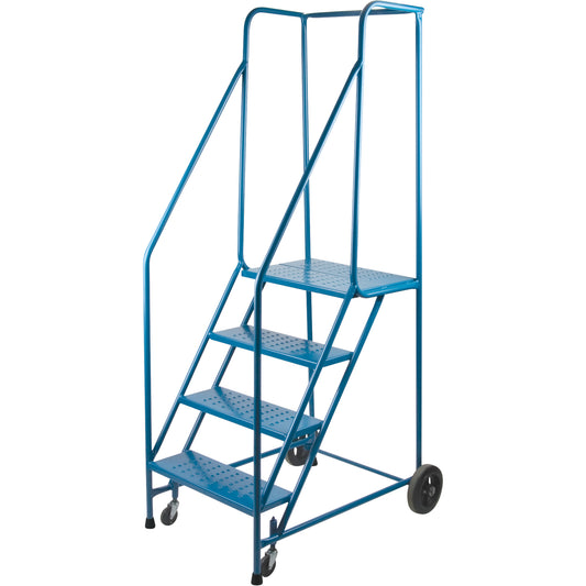 CSA-Certified Rolling Step Ladder, 4 Steps, 22" Step Width, 37" Platform Height, Steel