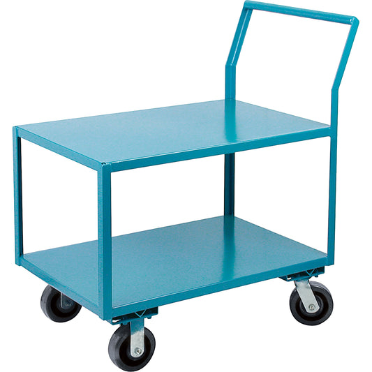 Heavy-Duty Low Profile Shop Carts, 2 Tiers, 24" W x 60" D x 41" H, 2400 lbs. Cap.