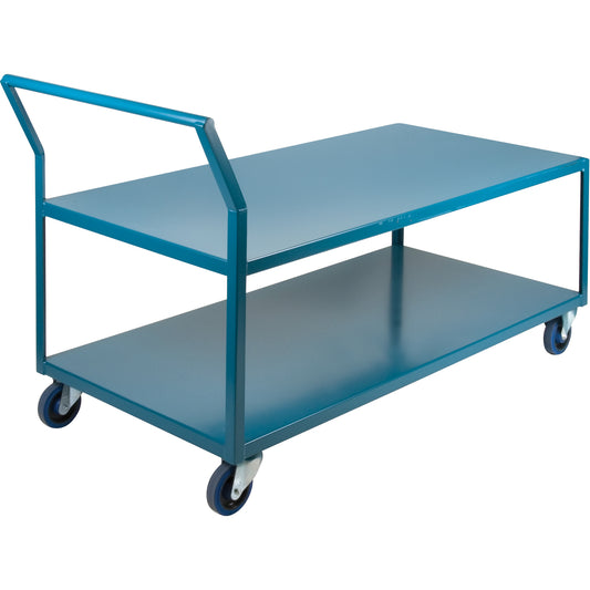 Heavy-Duty Low Profile Shop Carts, 2 Tiers, 30" W x 48" D x 40" H, 1200 lbs. Cap.