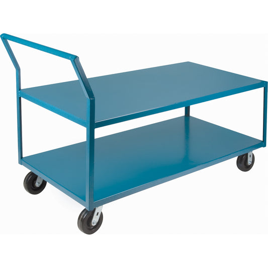 Heavy-Duty Low Profile Shop Carts, 2 Tiers, 30" W x 60" D x 41" H, 2400 lbs. Cap.