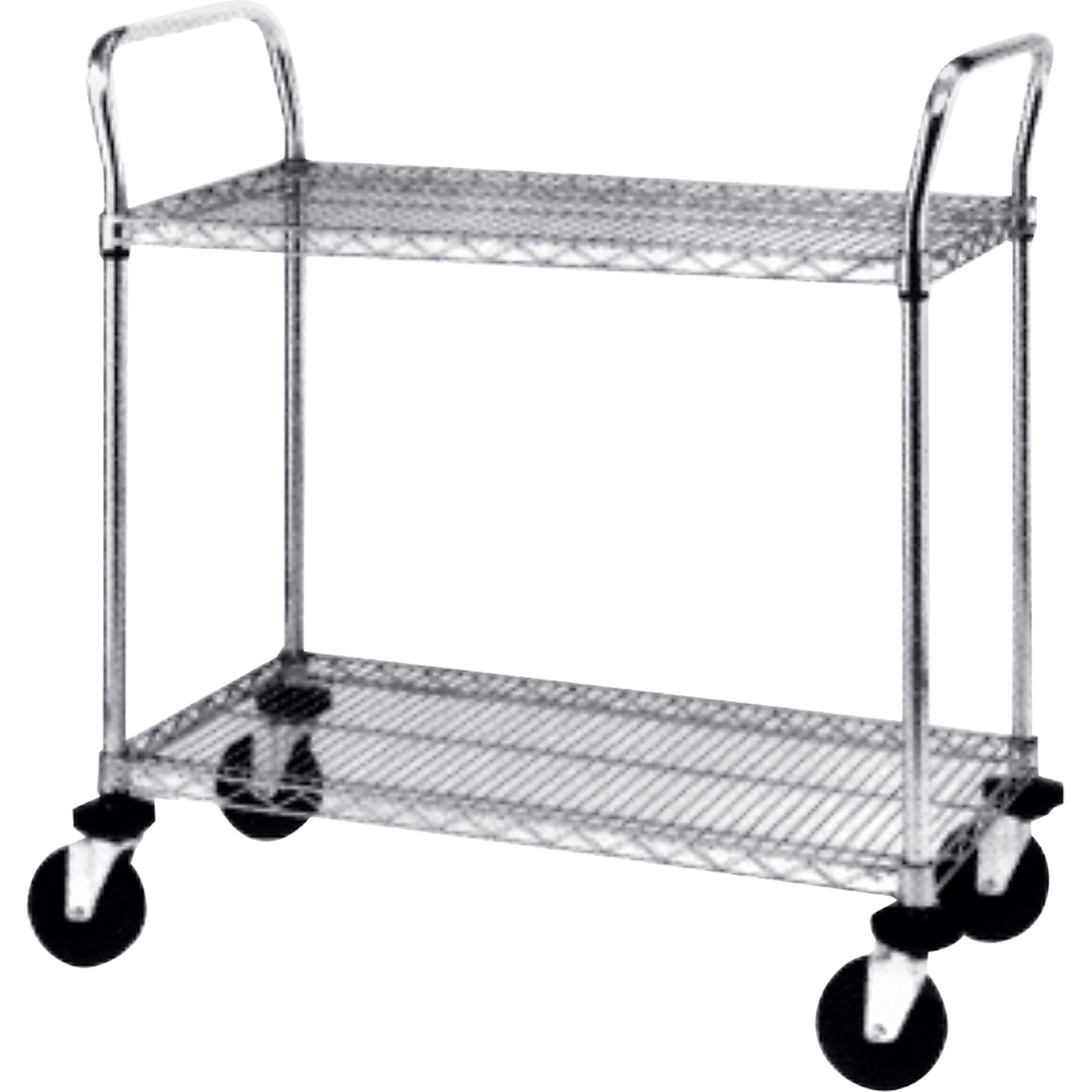Heavy-Duty Utility Carts, Chrome Plated, 24" x 39" x 36", 900 lbs. Capacity