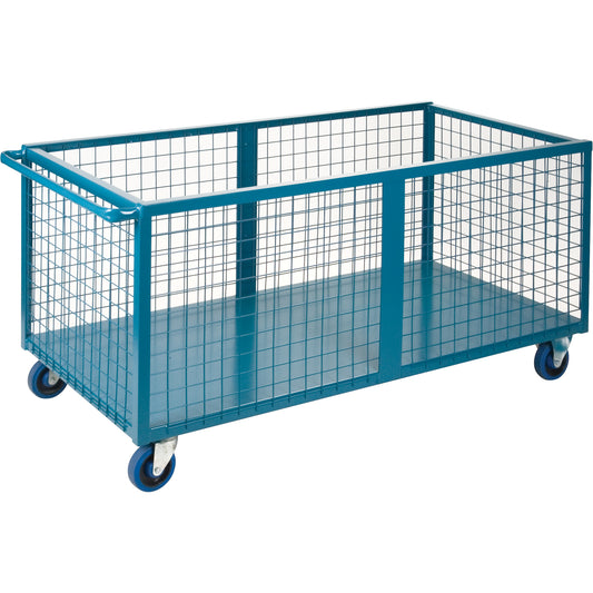 Wire Mesh Box Truck, Steel, 63" L x 30" W x 31.5" H, 25 cu. Ft. Volume, 1200 lbs. Capacity