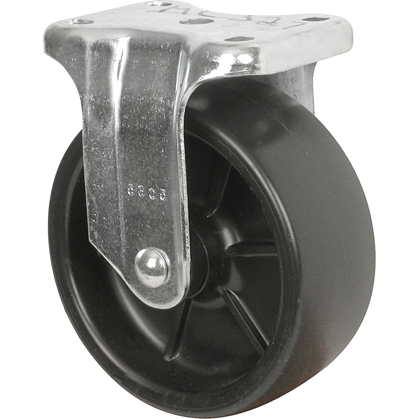 Caster, Rigid, 5" (127 mm), Polyolefin, 350 lbs. (158.8 kg.)