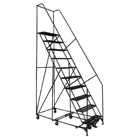 All Directional Ladders, 11 Steps, 14" Step Width, 110" Platform Height, Steel