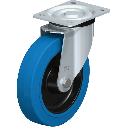 Non Marking Caster, Rigid, 8" (203.2 mm), Rubber, 440 lbs. (199.58 kg.)