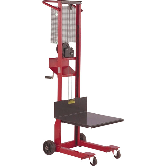 Platform Lift Stacker, Hand Winch Operated, 500 lbs Capacity, 54" Max Lift