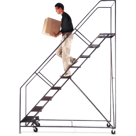 Slope Rolling Ladder, 6 Steps, Anti-Skid, 50° Incline, 60" High