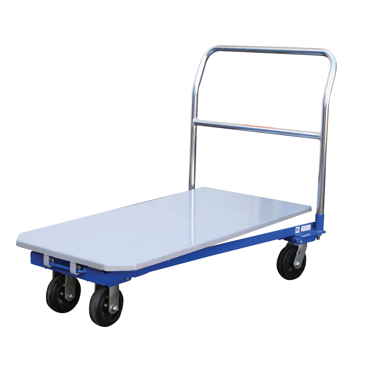 Platform Cart, 48" L x 24" W, 1500 lbs. Capacity, Mold-on Rubber Casters
