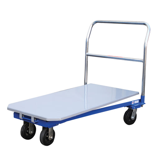 Platform Cart, 48" L x 24" W, 1500 lbs. Capacity, Mold-on Rubber Casters