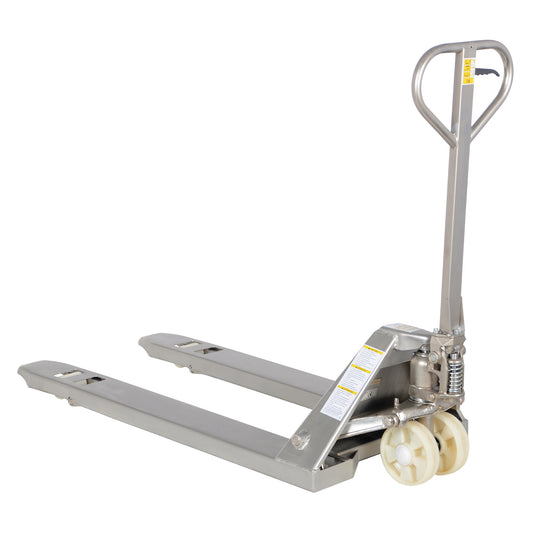 Pallet Truck, Stainless Steel, 48" L x 27" W, 5500 lbs. Capacity