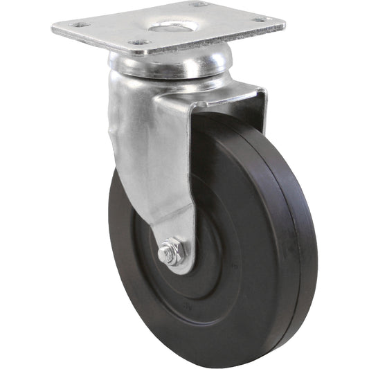 Medium Duty Caster, Swivel, 5" (127 mm), Rubber, 275 lbs. (125 kg.)