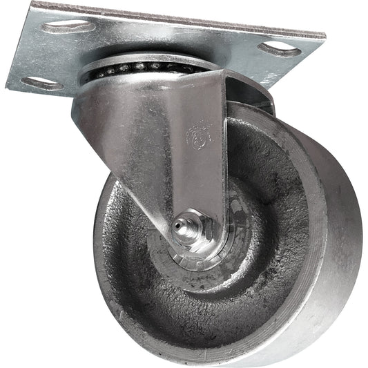 Heavy-Duty Caster, Swivel, 4" (101.6 mm), Steel, 600 lbs. (272 kg.)