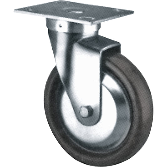 Medium/Heavy-Duty Caster, Swivel, 3" (76 mm), Solid Elastomer, 500 lbs. (227 kg.)