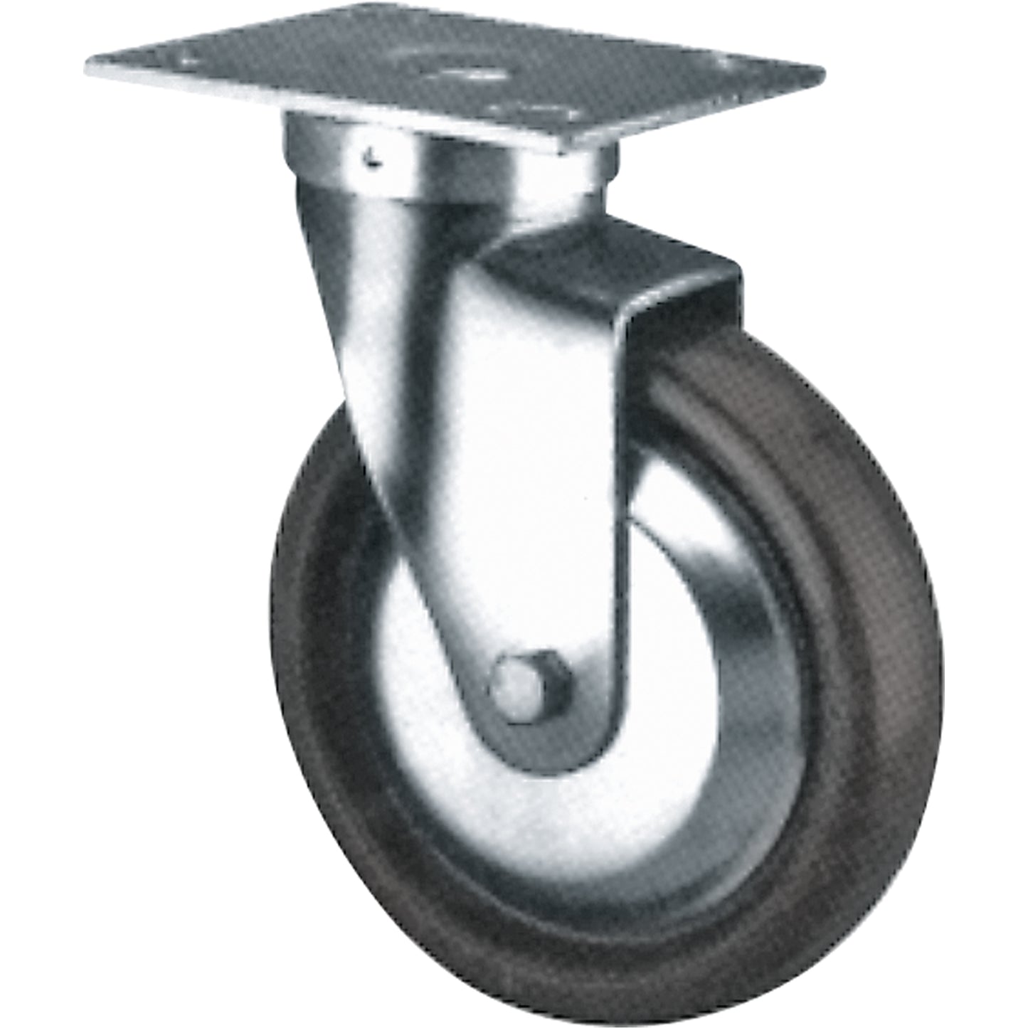 Medium/Heavy-Duty Caster, Swivel, 6" (152.4 mm), Solid Elastomer, 600 lbs. (272 kg.)
