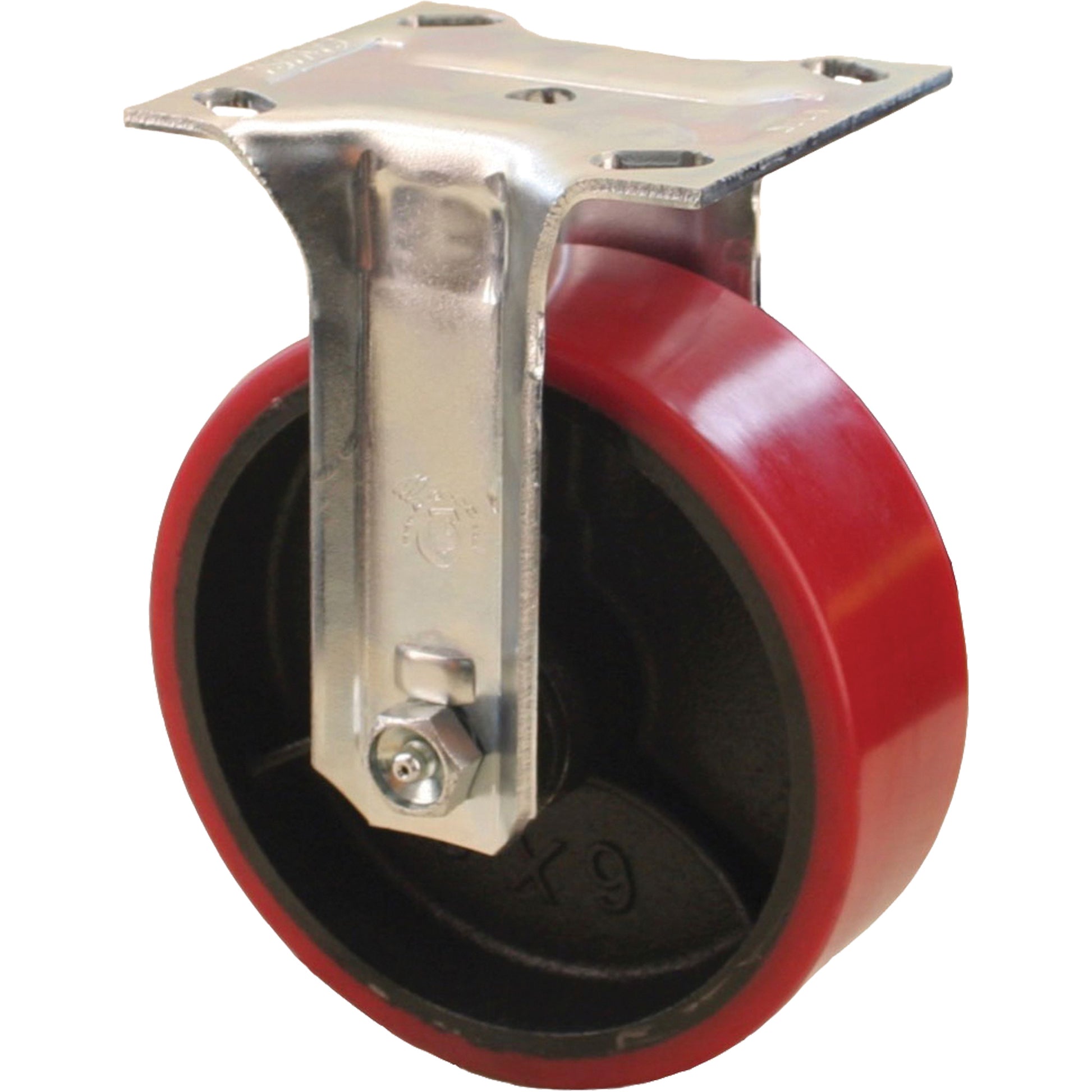 Heavy-Duty EMaxx Kingpin Caster, Rigid, 6" (152.4 mm), Mold-on Urethane, 1200 lbs. (544.3 kg.)