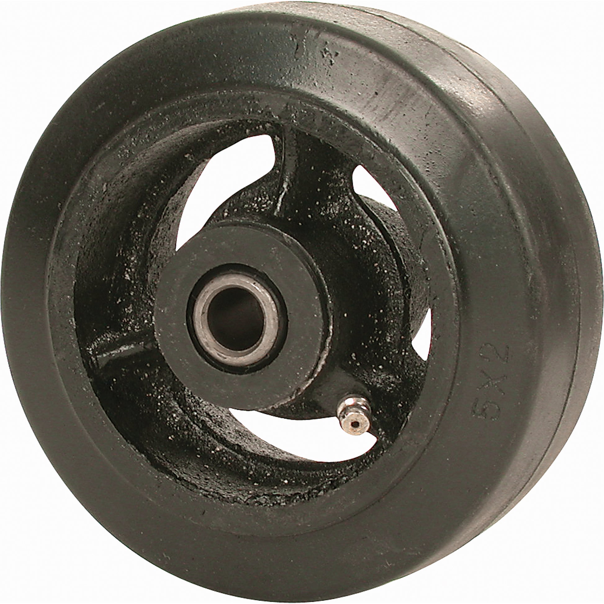 Mold-on Rubber Wheel, 5" (127 mm) Dia. x 1-1/2" (38 mm) W, 350 lbs. (159 kg.) Capacity