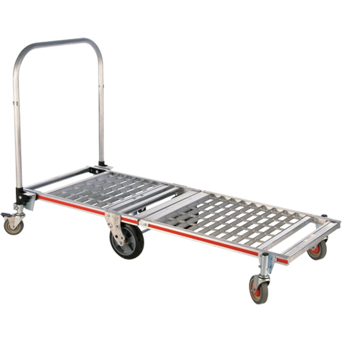 Six Wheel Folding Platform Truck, Aluminum, 1550 lbs., 61-7/8" L x 23-1/4" W, 39" High