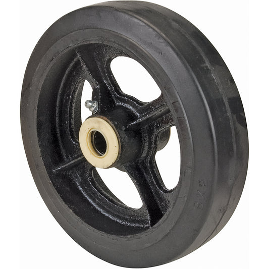 Rubber Wheels, 8" (203 mm) Dia. x 2" (51 mm) W, 600 lbs. (272 kg.) Capacity