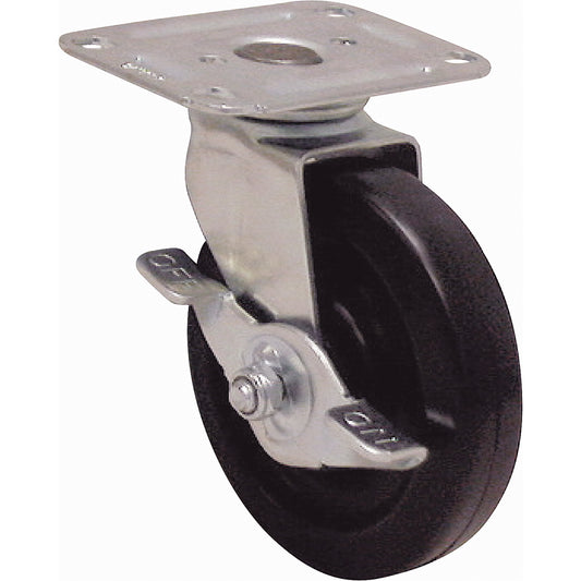 Light-Duty Caster, Swivel with Brake, 3" (76 mm), High Temp. Phenolic, 250 lbs. (113 kg.)