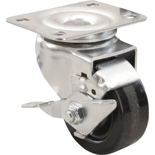 General Purpose Caster, Swivel with Brake, 3" (76 mm), Phenolic, 400 lbs. (181 kg.)