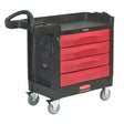 Trademaster™ Mobile Cabinets & Work Centres, 4 Drawers, 40-5/8" L x 18-7/8" W x 38-3/8" H, Black