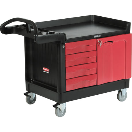 Trademaster™ Mobile Cabinets & Work Centres, 4 Drawers, 49" L x 26-1/4" W x 38" H, Black