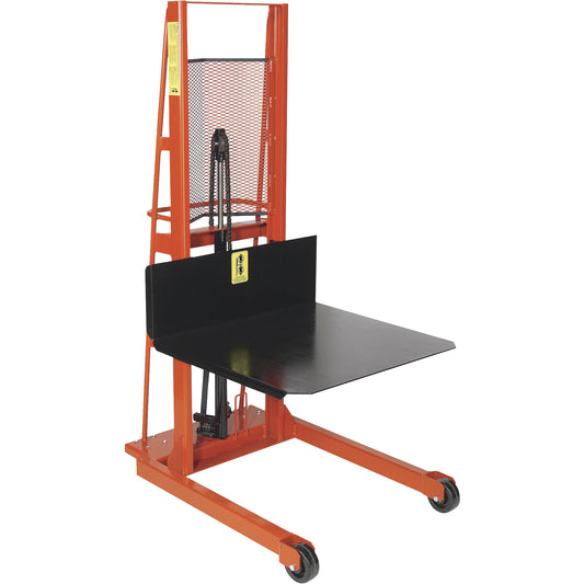 Hydraulic Platform Lift Stacker, Hand Winch Operated, 1000 lbs. Capacity, 60" Max Lift
