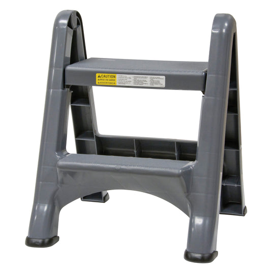 Folding Step Stool, 2 Steps, 19-1/2" x 20-1/2" x 22-3/4" High