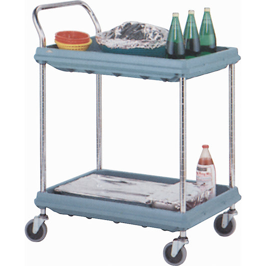 Deep Ledge Utility Cart, 2 Tiers, 21" x 41" x 33", 400 lbs. Capacity