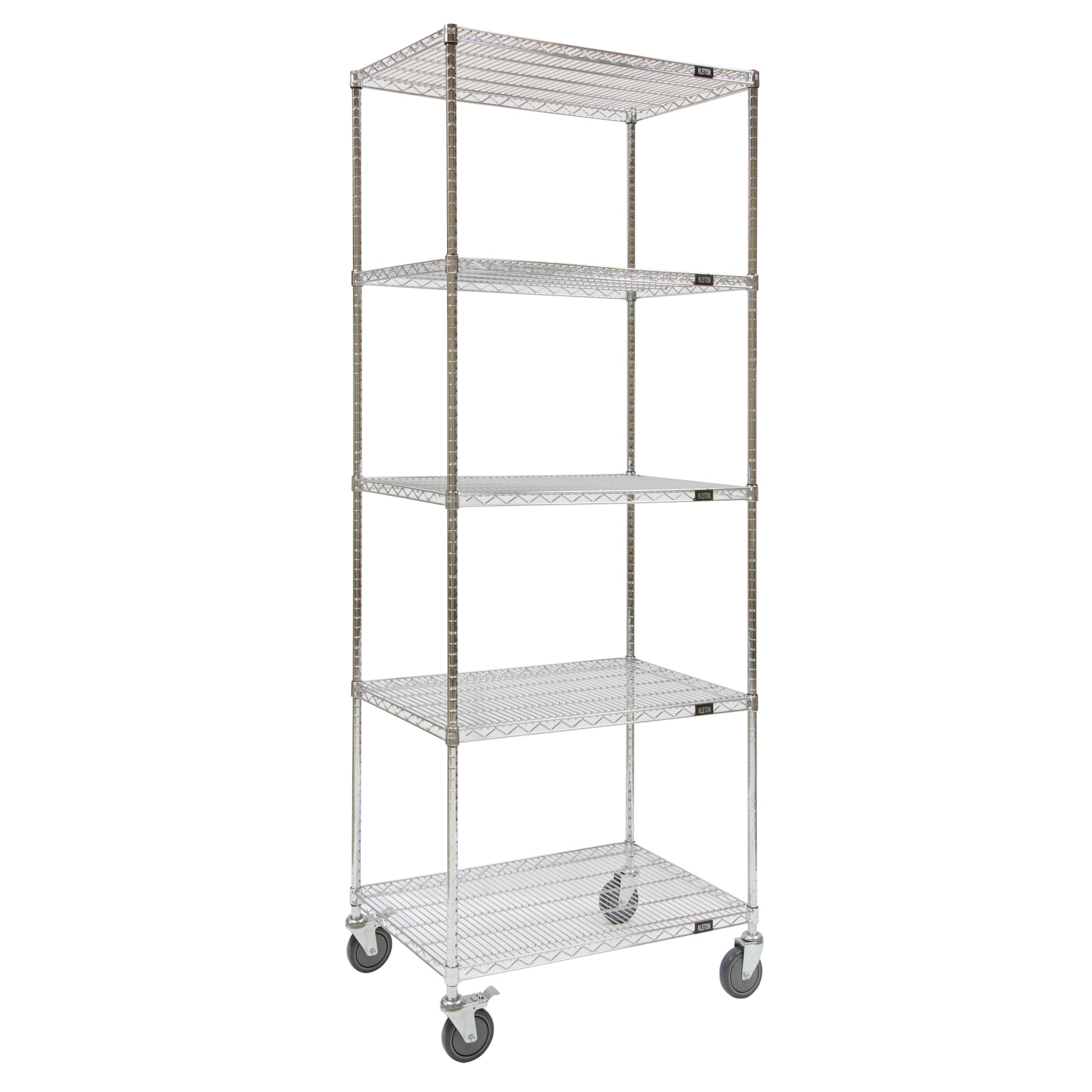 Wire Shelf Cart, Chrome Plated, 36" x 92" x 18", 800 lbs. Capacity