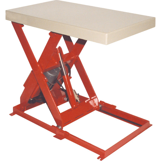 Scissor Lift Table, Steel, 36" L x 20" W, 1100 lbs. Capacity