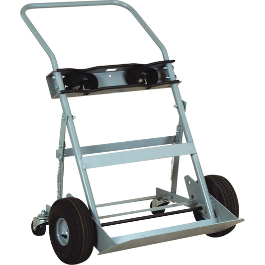 Four-Wheel Cylinder Hand Trucks, Pneumatic Wheels, 28" W x 6" L Base, 1000 lbs.