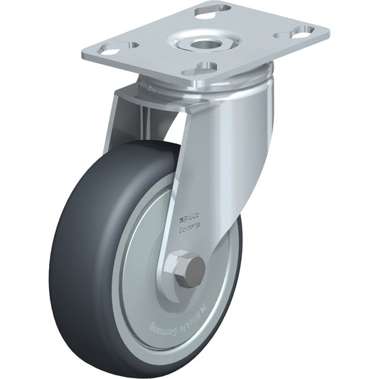 Caster, Swivel, 4" (101.6 mm), Thermoplastic Rubber, 200 lbs. (91 kg.)