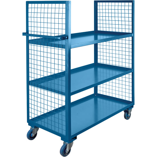 Wire Mesh Utility Cart, Steel, 24" x 63" x 39", 2400 lbs. Capacity