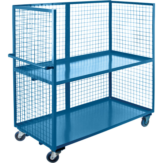 Wire Mesh Utility Cart, Steel, 20" x 63" x 75", 1200 lbs. Capacity