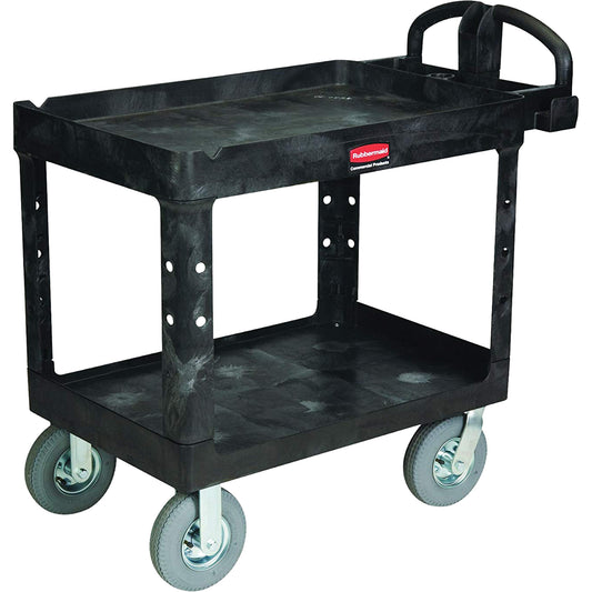 Heavy-Duty Utility Cart, 2 Tiers, 25-1/4" x 37-1/8 x 36-3/8", 500 lbs. Capacity