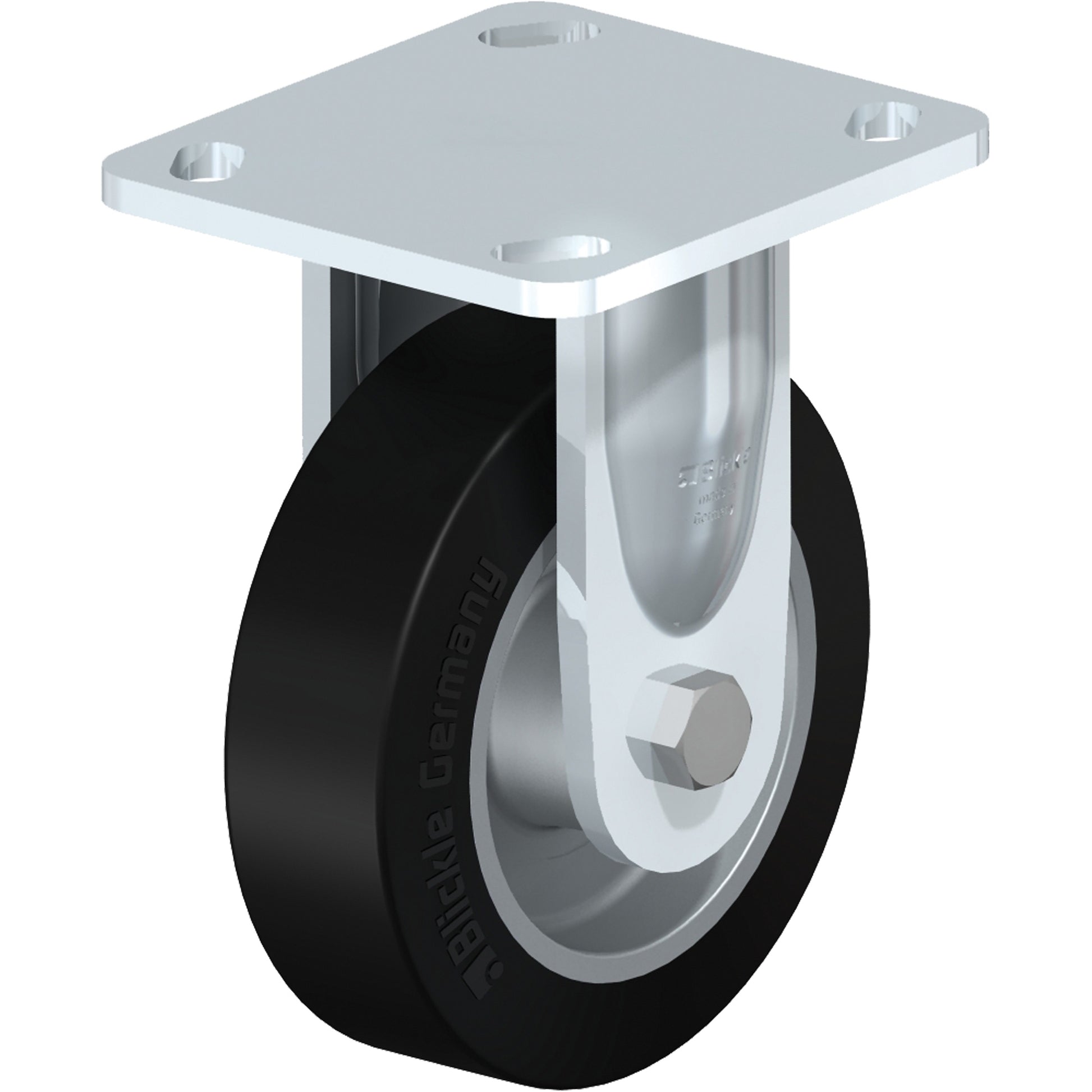 Heavy-Duty Kingpinless Caster, Rigid, 5" (127 mm), Rubber, 550 lbs. (249.5 kg.)