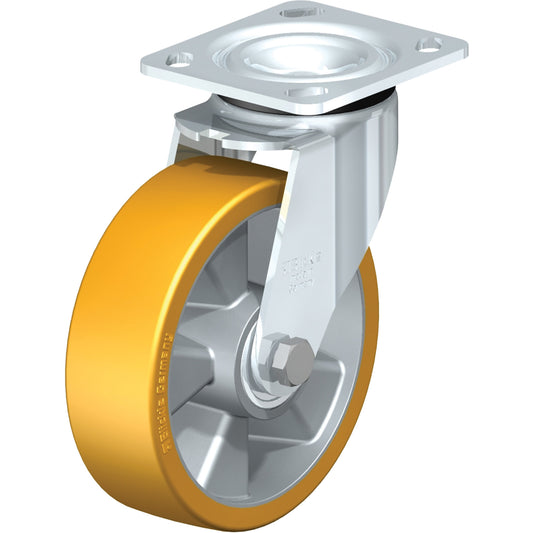 Heavy-Duty Kingpinless Caster, Swivel, 6-5/16" (160.3375 mm), Polyurethane, 1210 lbs. (550 kg.)