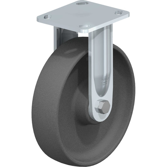 Heavy-Duty Kingpinless Caster, Rigid, 8" (203.2 mm), Nylon, 1250 lbs. (567 kg.)