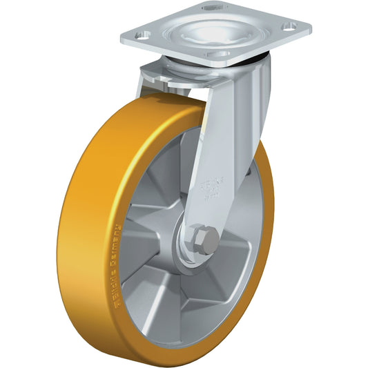 Heavy-Duty Kingpinless Caster, Swivel, 8" (203.2 mm), Polyurethane, 1250 lbs. (567 kg.)
