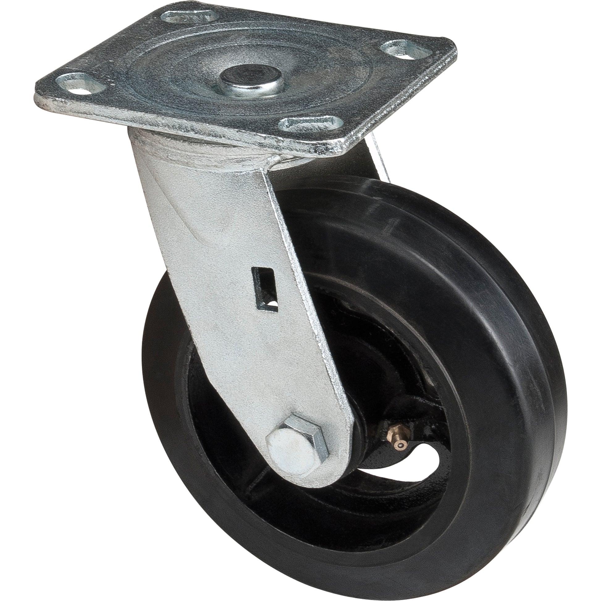 Mold-on Caster, Swivel, 6" (152.4 mm), Rubber, 550 lbs. (249 kg.)