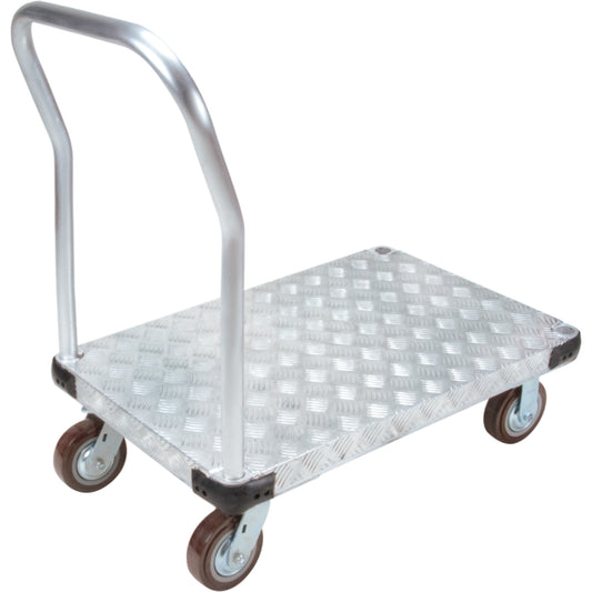 Aluminum Platform Truck, 30" W x 60" L, 3400 lbs. Cap., Polyurethane Wheels