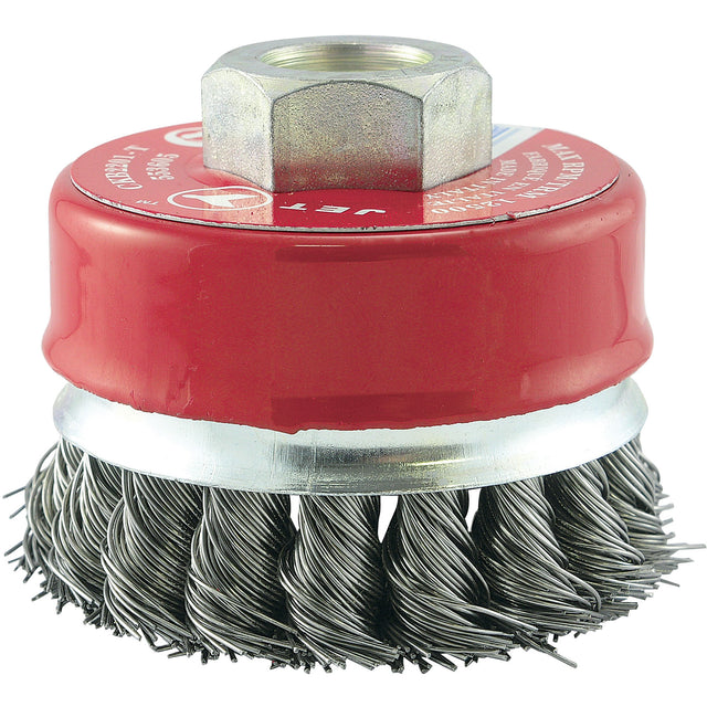 CKB2201T Knotted Cup Brush, 2-3/4" Dia. x 5/8"-11 Arbor