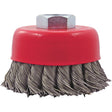 CK3201T Knotted Twist Wire Cup Brush, 3" Dia. x 5/8"-11 Arbor