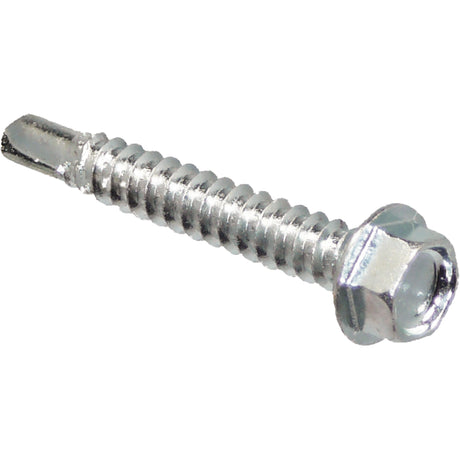 Self Drill Hex Washer, 1" x 10" L, Zinc Plated