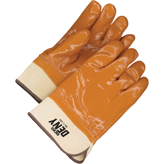 Bob Dale Gloves Deny™ Gloves with Safety Cuff, One Size, PVC Coating, Cotton Shell