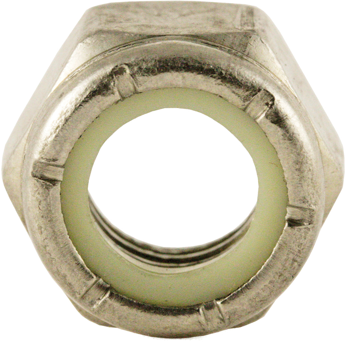 Nylon Lock Nut, 3/8" Dia., Stainless Steel, Fine